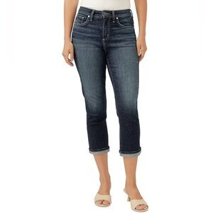 SILVER JEAN CO Avery capri high-rise ankle cowgirl boho western jean 28